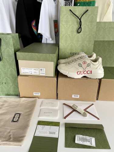 高版本gucci 老爹鞋 网球拍 Gucci字母 印花 Size：35-44 45、46可定做