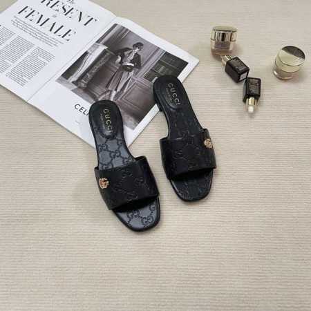 橙子出厂价P Gucci 古驰 春夏新款 小Gg压纹平底拖鞋 休闲凉拖 码数：35-41 - 点击图像关闭