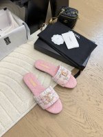 Chanel 25p春夏新品双C拖鞋 鞋面编织，内里羊皮，原版大底。 Size:35-39 40定