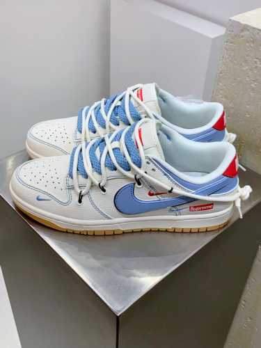 Z#Nike Sb Dunk Low X Supreme 白蓝红三小钩绑带满天星 纯原大厂出品 极力推荐 原装头层材料 独家版型蒸餾加工 帶來的是更好的视觉和脚