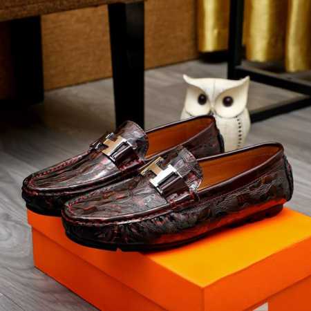 工厂价 Hermes 爱马仕专柜同款经典套脚鞋1:1开模原单品质采用进口头层牛皮猪皮内里超高档男鞋皮鞋沉实稳重 非常特别 码数38-44 - 点击图像关闭