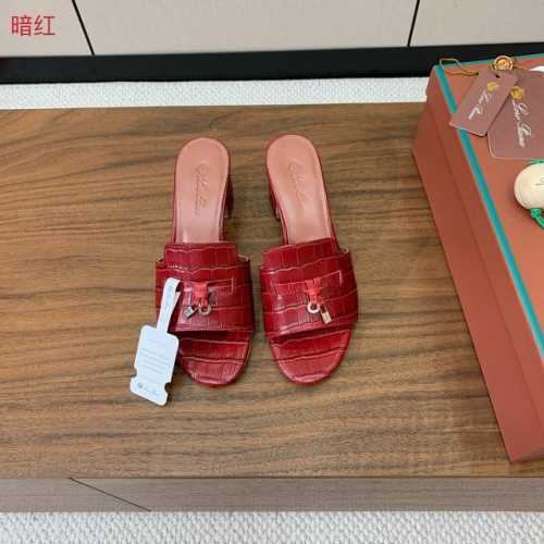 Loro Piana 石头纹中跟拖鞋。鞋面石头纹牛皮，羊皮内里及垫脚。真皮中底，真皮包跟。进口真皮大底。跟高8cm码数：34-42 34、40、41、42定制不