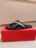 工厂p价 Bally~巴利最新潮流凉拖上市 官网同款 专柜品质 精选头层小牛皮配巴利原版织带 休闲百搭款 做工精细 用料上层 现货鞋码38到45