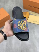 工厂P价P 实价 高品质 Louis Vuitton 官网爆款路易威登 Lv男士拖鞋 同步发售 ！意大利进口原版面料 原厂特供原版底 码数：39-44 38 4