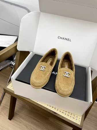 下单请备注 代购级ChaneL 24K泰迪乐福鞋秋冬新款 小香羊羔毛乐福鞋 舒适保暖平底毛毛鞋 秋冬新款单鞋 香奶奶新品乐福鞋 设计简约高级，超级百搭款！双C - 点击图像关闭