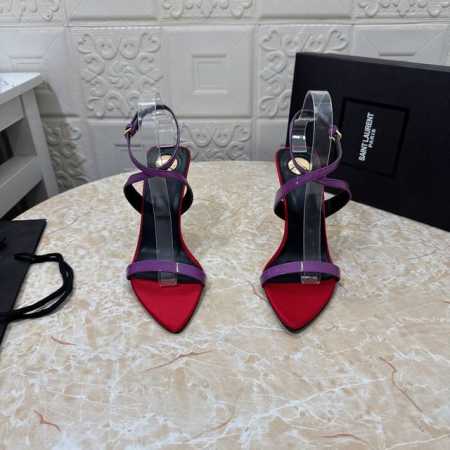 工厂P价 女装女鞋 运动原单 Ysl.顶级版本.高品质. 配置全套包装 2025新款 官网同步 1:1开模 细跟凉鞋 鞋面：牛皮 漆皮 内里：羊皮 跟高: 10 - 点击图像关闭