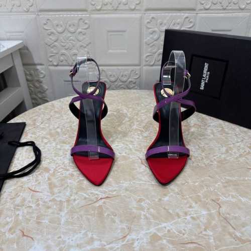 工厂P价 女装女鞋 运动原单 Ysl.顶级版本.高品质. 配置全套包装 2025新款 官网同步 1:1开模 细跟凉鞋 鞋面：牛皮 漆皮 内里：羊皮 跟高: 10