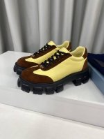 PRADA* P: 情侣款Size: 35-45 女40 男45定做不退换 Prada普拉达 最新2025ss春夏走秀系列 厚底松糕 休闲运动鞋 情侣款 大胆撞