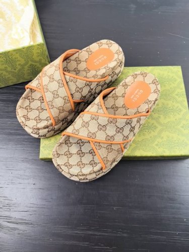 所见即所得代购级别顶级版本 Gucci古驰女士厚底拖鞋包头穆勒鞋拖鞋火爆全网100周年秀场大爆款无原版不开发购买原版一比一完美复刻 面料 进口材质 内里 牛皮内