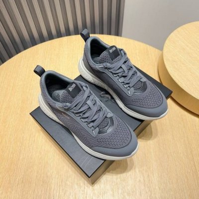 工厂P Boss 新款男仕运动鞋 知名运动品牌新款隆重上市 以奢华高端设计出货 鞋面选用原版透气飞织制成 羊皮垫脚 轻质橡胶大底。轻奢风格，鞋面透气不闷脚，简约