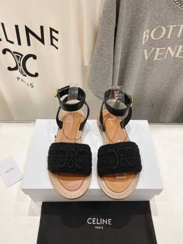 高版本出厂 Celine*塞琳2025Ss思琳初夏新款凯旋门Logo凉鞋 高级感十足 网红Ins种草神器、非常复古风、气场十足单品、设计风格非常新颖、高档且非常