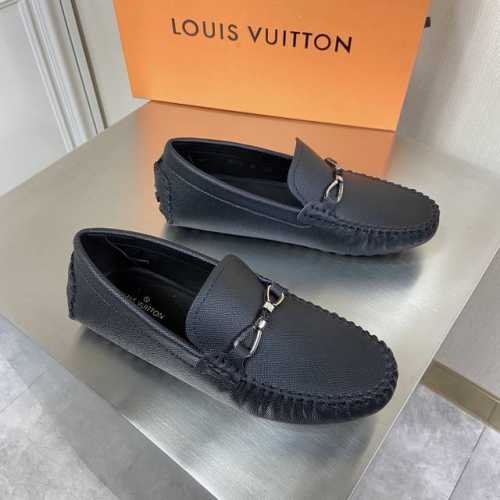 新品louis Vuitton* 高端男士休闲乐福鞋驾车鞋豆豆鞋原单顶级代购货原版进口十字纹牛皮搭配原版五金饰扣进口牛皮内里 牛皮垫脚原版橡胶鞋底 Size：3