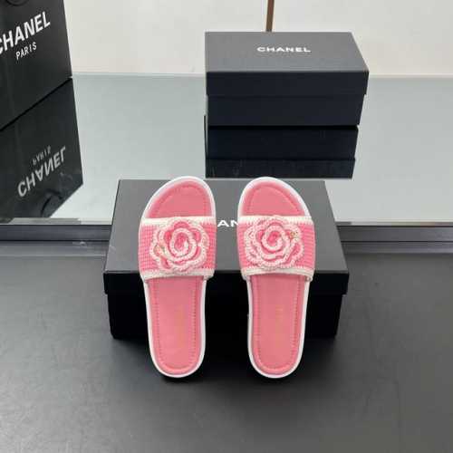 高版本 chanel香奈儿山茶花针织毛线平底拖鞋 chanel 2 春夏新品山茶花系列 这一季山茶花系列真的超美 香奶奶家一贯的优雅名媛气质 高级感十足 上脚非