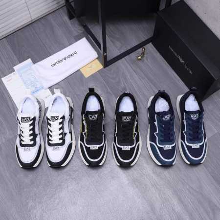商品商标：Armani 阿玛尼 休闲鞋 正码码数 39-44 商品材料：精选丝印拼接透气网鞋面 网内里 橡胶大底 - 点击图像关闭