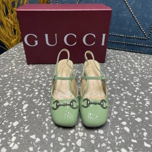 g家新款 Gucc马衔扣后系带凉鞋粗跟漆皮玛丽珍单鞋凉鞋 顶级版本、 原版1:1复制 ①鞋面：牛漆皮 ②内里 垫脚：羊皮 ③鞋底：真皮大底 ④跟高：5.5Cm