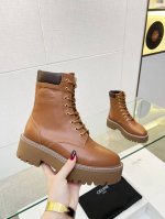 Celine 23ss新品头层牛皮后跟拉链短靴，头层牛皮面，牛皮、羊皮内里垫脚35-41， 40.41定做
