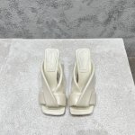 工厂p价p 顶级高端版本 代购品质 原版开发 Bottega Veneta2025Ss新品爆款夏季女士Riva高跟穆勒凉拖鞋 Bv新款全真皮扭结编织装饰拖鞋抢手