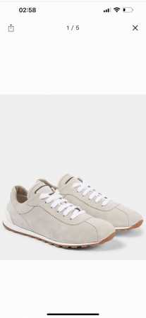 bc礼物早春新品]Brunello Cucinelli 女士小牛皮拼接休闲运动鞋 舒适百搭 装饰镶珠运动鞋 鞋面：一比一复刻高丝光、牛皮拼接特殊材料 搭配五金链 - 点击图像关闭