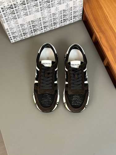 新品 pre*～普拉米亚～高端男士羊毛运动休闲鞋～意大利鞋履品牌！ 原版进口小牛皮撞色拼接设计进口柔软牛皮内里牛皮垫脚原版组合橡胶鞋底！ Size：38-44