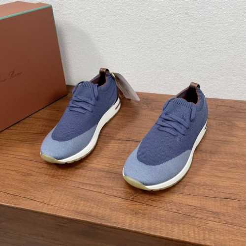 Loropiana 诺悠翩雅 360 Lp Flexy Walk男士运动鞋 这款运动鞋采用针织羊毛鞋面，后跟光滑小牛皮革包裹，套脚式设计搭配系带调节，鞋口复杂的