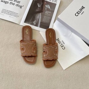 出厂 celine 赛琳2025专柜 顶级专柜 初夏新品 官网上新 独家首发 Celine 赛琳 凯旋门 25Ss 牛仔流苏拖 Ceiline拖 流苏 拖鞋 c