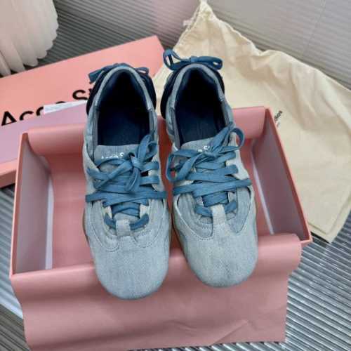 顶级版本 Acne studios 24FW 丹宁牛仔布 芭蕾舞鞋 休闲 运动鞋 原版购入开发 做货 绑带鞋重新构想了芭蕾舞鞋的轮廓，采用牛仔风格的饰面和后部的