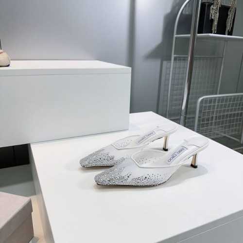 高品质出厂 ！顶级品质Jimmy Choo｜周仰杰25春夏新品网纱烫钻方头小猫跟拖鞋！Jc经典水晶烫钻网纱高跟鞋 超级仙的一款啊！美得让人窒息 超闪昂贵施华洛世