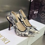 工厂p价p J'adior织带后空凉鞋 迪奥 Dior 春夏最新色Quake Oblique 提花刺绣字母Logo高跟蝴蝶结拼色女鞋 市场顶级高端版本 材质：高