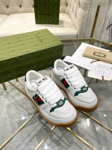 工厂P价 P390全皮胖嘟嘟 Gucci 2025最新全皮胖嘟嘟小脏鞋~~厚底鞋~~休闲鞋~~运动鞋~~ 鞋面牛皮拼接经典双G布面料，头层牛皮内里，垫脚乳胶注塑