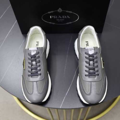 prada 普拉达 -高端品质 原单休闲运动鞋 -鞋面 纳帕小牛皮 摔纹小牛皮 鞋身品牌金属扣件 鞋舌品牌Logo布标 -内里 水染牛皮 -大底 超轻Tpu发泡