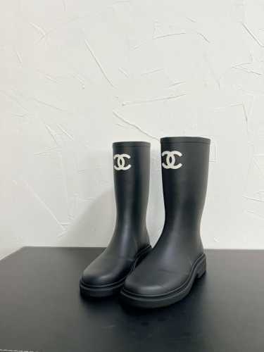 CHANEL 雨靴 Chane* 原版购入 独家高版 rain boots雨靴 无缝版本1:1升级版本 旧的无缝版本已下线 专柜断货王杨幂同款小香风雨靴 各大网