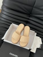 Chanel 25P新款编织拖鞋凉鞋系列 新编织面料 编织鞋面 内里羊皮 原版大底 Size:35-39 其他码数定做
