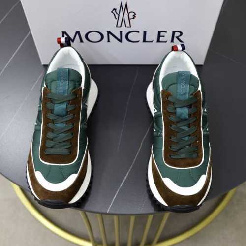 Moncler蒙口 男鞋运动鞋,进口牛皮面、氯丁橡胶 各种材质拼接打造，鞋面采用鞋带和橡胶嵌件设计，后跟Moncler标志，大底采用TPU+橡胶+高弹橡胶发泡组