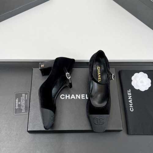 工厂价 顶级品质！Chanel 小香25C早春新品、高跟鞋 粗跟方头玛丽珍单鞋香奶奶家一贯的优雅名媛气质 高级感十足上脚非常nice～极简的配色深入人心~本年度