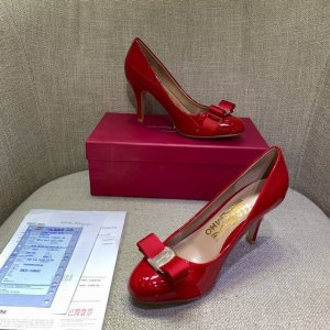 橙子出厂价 Ferragamo 菲拉格慕 经典蝴蝶结圆头平底鞋 粗跟单鞋 高跟鞋 跟高：平底、4Cm、7Cm 码数：34-42