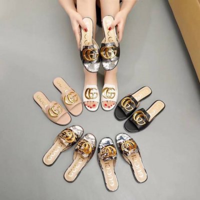 工厂p价 女装女鞋 运动原单 Gucci拖鞋出货了，设计简约大气，脚感舒适，上脚超美。鞋面头层牛皮，内里羊皮，35-40码。41-42码可以订做。有黑色~米白色