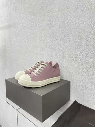 男女款 Rick Owens-24Fw 厚底 Ro 系列 牛皮面 情侣款 高品质 藕粉色头层牛皮 皮质 Rick Owens 2022到2024至今的大热款 懂