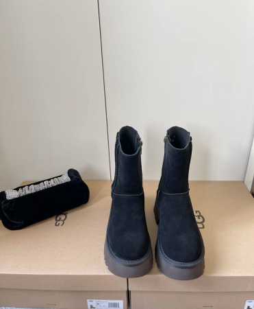 UGG最新秋冬新款女士休闲舒适厚底系带时尚靴 材质采用进口皮毛一体 原版防滑橡胶大底！上脚舒适保暖 .款式时髦百搭潮人冬季必备款 颜色：黑色、栗色、胡桃木色 高 - 点击图像关闭