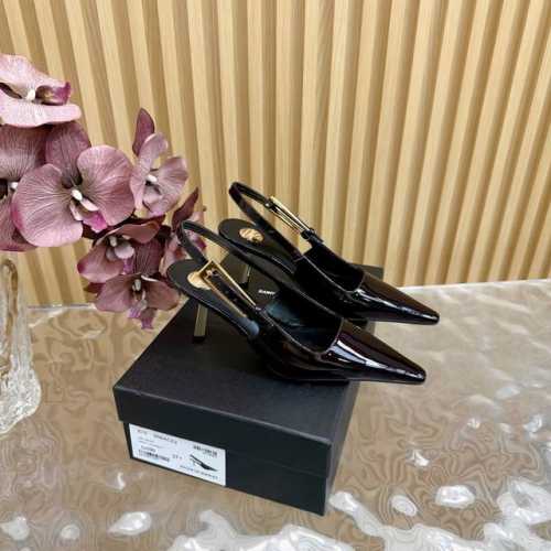 代购级别YSL 圣罗兰 SS2024夏季新品 走秀款高跟凉鞋 2024全新春夏系列后带方扣高跟凉鞋 ！ 尖头高跟拖鞋淡淡的夏日里怎么少得了一双仙女鞋各种小裙子搭
