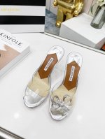 AQUAZZURA 菠萝｜来 Aquazzuea高跟系绑带凉鞋 新品透明设计，水晶镶嵌，时尚新潮，后置系带脚踝绑带轻盈优雅、创意菠萝高跟与镶钻尖头璀璨夺目，延续
