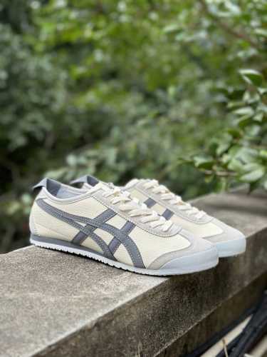 福利特价 160 Asics Onitsuka Tiger 亚瑟士 鬼冢虎系带皮面懒人鞋 #原装系带皮面 原装四联吊牌 中底纸板钢印 日系轻便运动休闲鞋 编码: