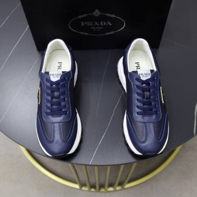 prada 普拉达 -高端品质 原单休闲运动鞋 -鞋面 纳帕小牛皮 摔纹小牛皮 鞋身品牌金属扣件 鞋舌品牌Logo布标 -内里 水染牛皮 -大底 超轻Tpu发泡