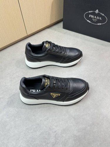 prada 普拉达 -高端品质 原单休闲运动鞋 -鞋面 纳帕小牛皮 打孔小牛皮 鞋身车缝品牌金属扣件 鞋舌丝印高周波品牌Logo -内里 水染牛皮 -大底 超轻
