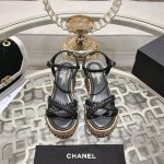 chanel 香奈儿 小香 2025春夏季纯手工专柜最款新坡跟厚底链条编制凉鞋 简约百搭品质 脚感都超级赞 上脚非棒常. 1鞋面 进口羊皮 2内里 垫脚 羊皮
