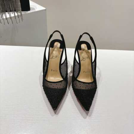 顶级版 原版盒 Christian Louboutin 2025S原版做货Cl春夏Follies Strass女士水晶高跟凉鞋～ 材质：顶级网纱施华洛水晶 内里 - 点击图像关闭