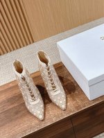 迪奥春夏璀璨星河系列新品网纱靴高跟靴 网纱鞋面 搭配经典藤格纹水钻 Blingbling地闪耀，太美啦，专柜除了贵挑不出毛病！必入款 年会百搭耀眼 对Bulin