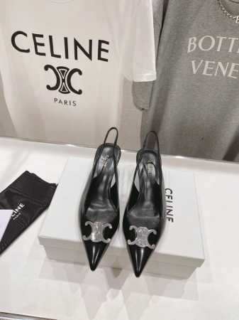 高版本出厂 Celine 赛琳25Ss 早春最美黑银尖头小猫跟高跟鞋～ 思琳标志性的五金扣高级优雅 上脚显瘦得来超有气质～百搭日常着用都是一绝的单品！5Cm的小 - 点击图像关闭