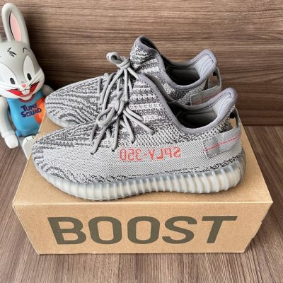 偏小一个码 顶级版本Adidas Originals Yeezy Boost 350 新灰橙 Beluga 减震耐磨 低帮 休闲运动鞋 男女同款 新灰橙 码数：