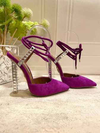 Aquazzura 新款 原版1比1开模五金吊坠，鞋跟！施华洛世奇水钻方跟，闪耀光芒，露脚趾性感方头，施华洛奇水钻法式女镶钻吃，饰有闪闪发光，配有水晶镶嵌的鞋跟 - 点击图像关闭