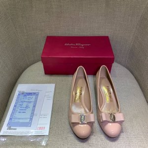 橙子出厂价 Ferragamo 菲拉格慕 经典蝴蝶结圆头平底鞋 粗跟单鞋 高跟鞋 跟高：平底、4Cm、7Cm 码数：34-42